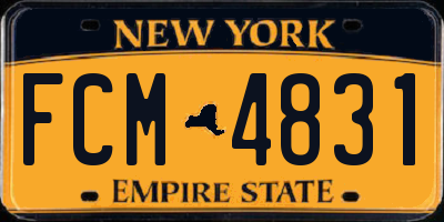 NY license plate FCM4831