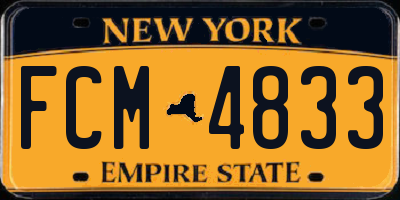 NY license plate FCM4833