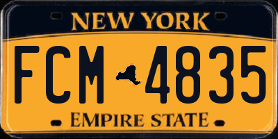 NY license plate FCM4835
