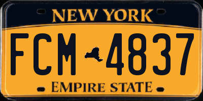 NY license plate FCM4837