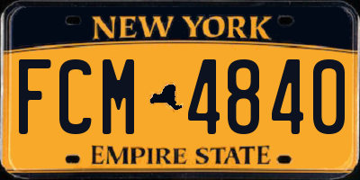 NY license plate FCM4840