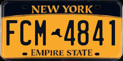 NY license plate FCM4841