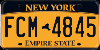 NY license plate FCM4845