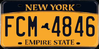 NY license plate FCM4846