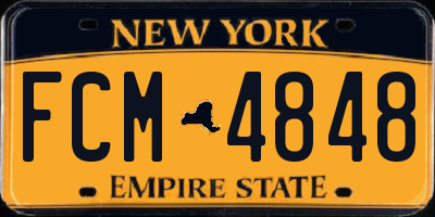 NY license plate FCM4848
