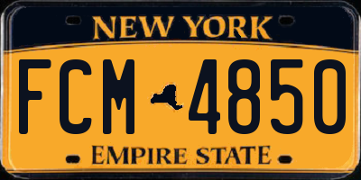 NY license plate FCM4850