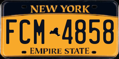 NY license plate FCM4858