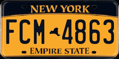 NY license plate FCM4863