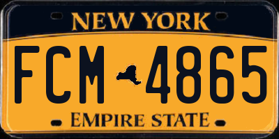 NY license plate FCM4865