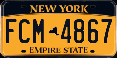 NY license plate FCM4867
