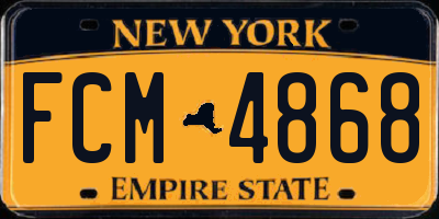 NY license plate FCM4868