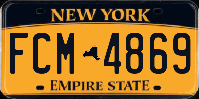 NY license plate FCM4869