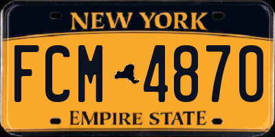 NY license plate FCM4870