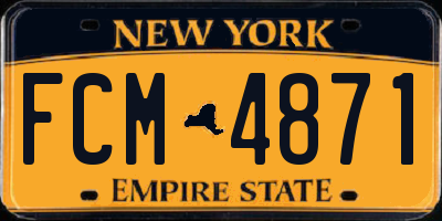 NY license plate FCM4871
