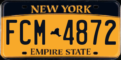NY license plate FCM4872