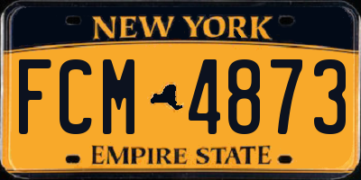 NY license plate FCM4873