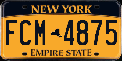 NY license plate FCM4875