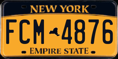 NY license plate FCM4876