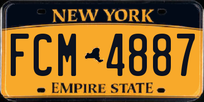 NY license plate FCM4887