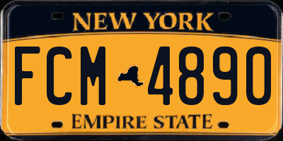 NY license plate FCM4890