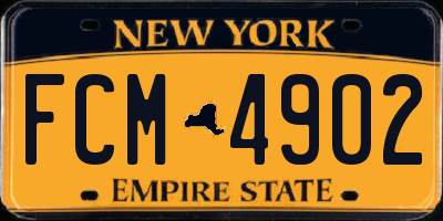 NY license plate FCM4902