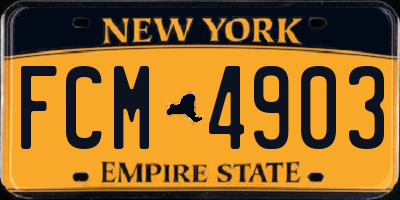 NY license plate FCM4903