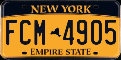 NY license plate FCM4905