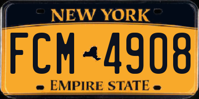 NY license plate FCM4908