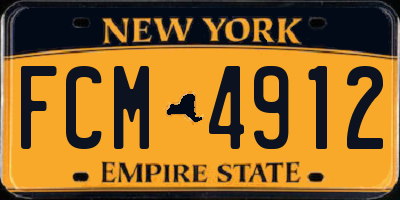 NY license plate FCM4912