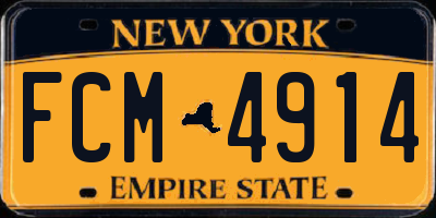 NY license plate FCM4914