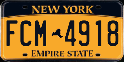 NY license plate FCM4918
