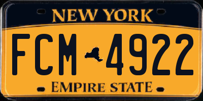 NY license plate FCM4922