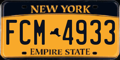 NY license plate FCM4933