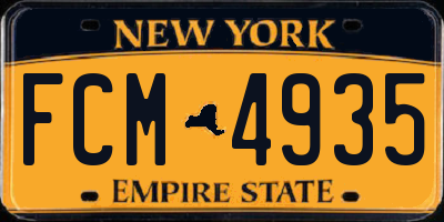 NY license plate FCM4935