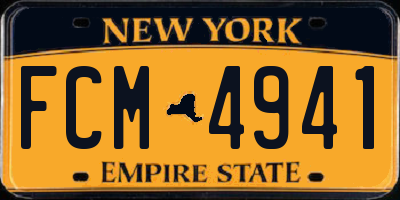 NY license plate FCM4941