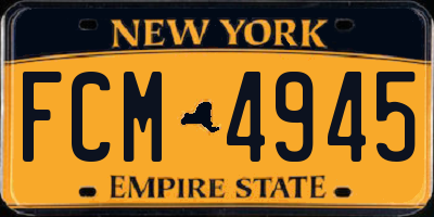 NY license plate FCM4945