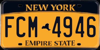 NY license plate FCM4946