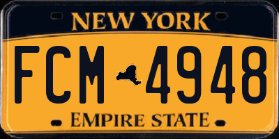 NY license plate FCM4948