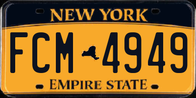 NY license plate FCM4949