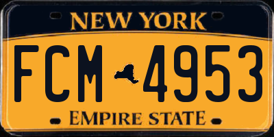 NY license plate FCM4953