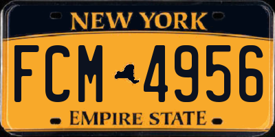 NY license plate FCM4956