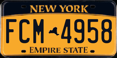 NY license plate FCM4958