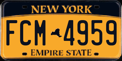 NY license plate FCM4959
