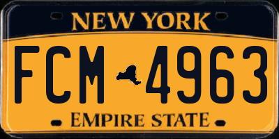 NY license plate FCM4963