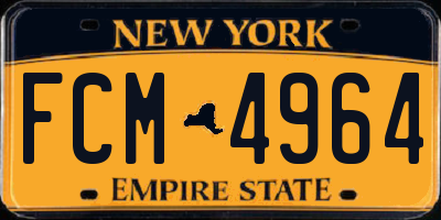 NY license plate FCM4964