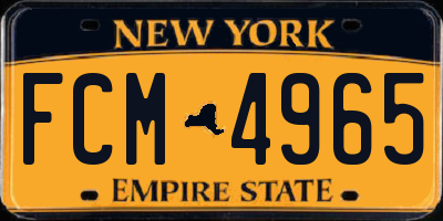 NY license plate FCM4965
