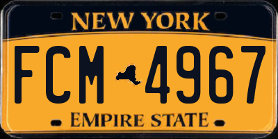 NY license plate FCM4967