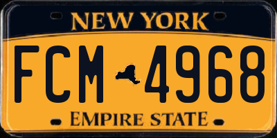 NY license plate FCM4968