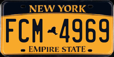 NY license plate FCM4969