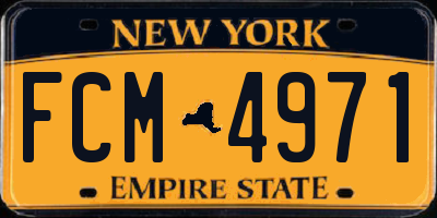 NY license plate FCM4971